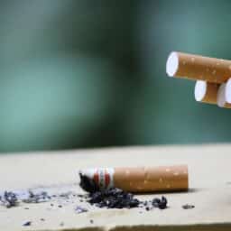 Cigarettes on a table